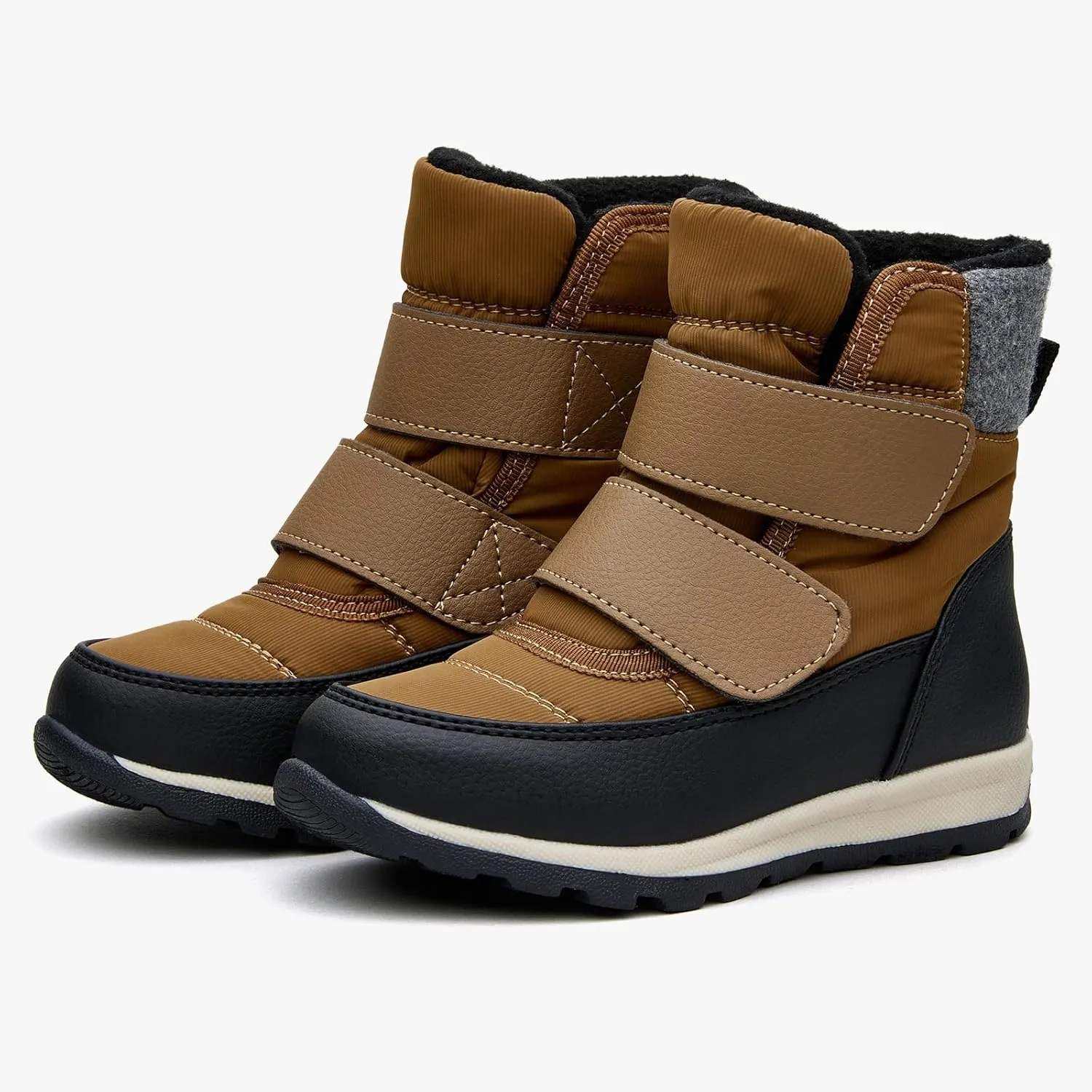 EasyStar Boys Girls Winter Cold Weather Warm Water Resistance Hook Loop Snow Boots