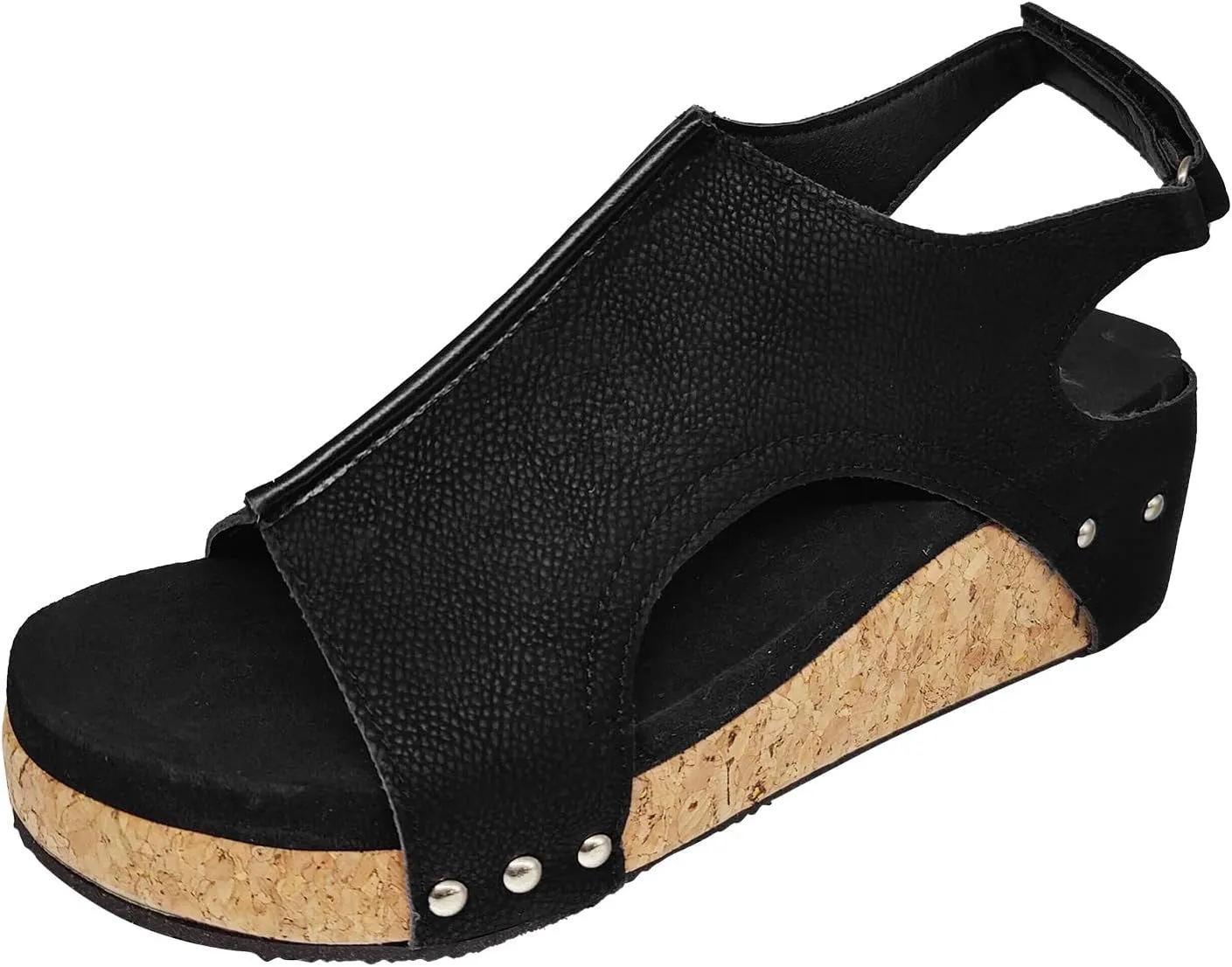 Eduavar Womens Wedge Sandals, Orthopedic Sandals for Women Sandals Open Toe Wedge Platform Sandal with Back Strap