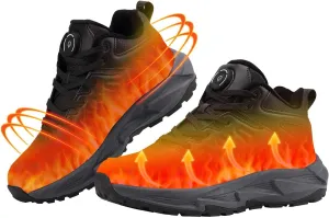 Electric Heated Shoes for Women Men - Rechargeable Heated Sneakers with 3 Heating Levels Feet Warmers Non Slip Waterproof Heated Sports Shoes for Outdoor Work Sports Hiking