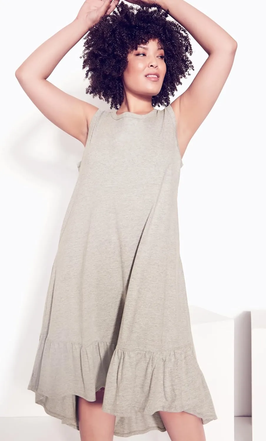 Evie Ruffle Plain Dress