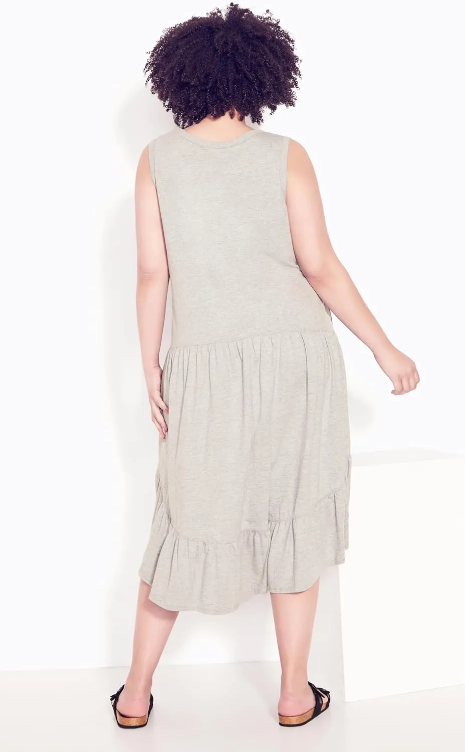 Evie Ruffle Plain Dress