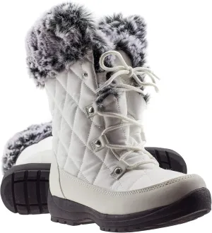 Faux Fur Womens Winter Snow Boots for Women - Dual Style Fur Collor Waterproof Snow Boots for Women with Memory Foam Insoles - Snow Boots with Heat Retain Technology