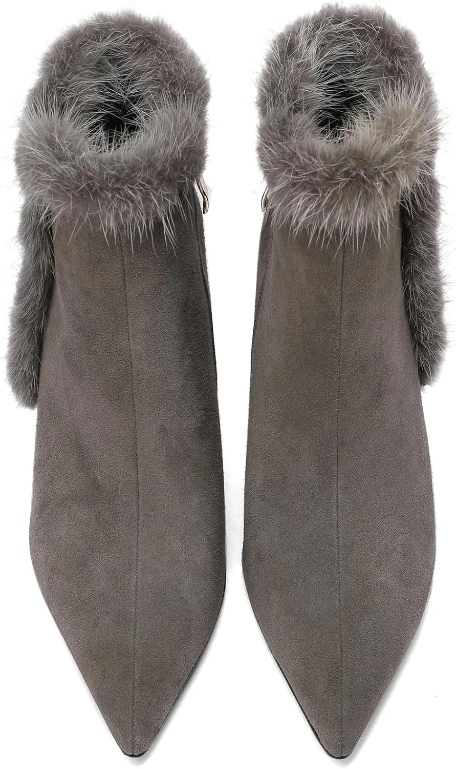 Faux Suede Fur High Heel Boots for Women Stiletto Botas Para Mujer Dress Comfortable Sexy Pointed toe Elegantes Formal Prom Wedding Comfort Extra Wide Ladies Party Bootis