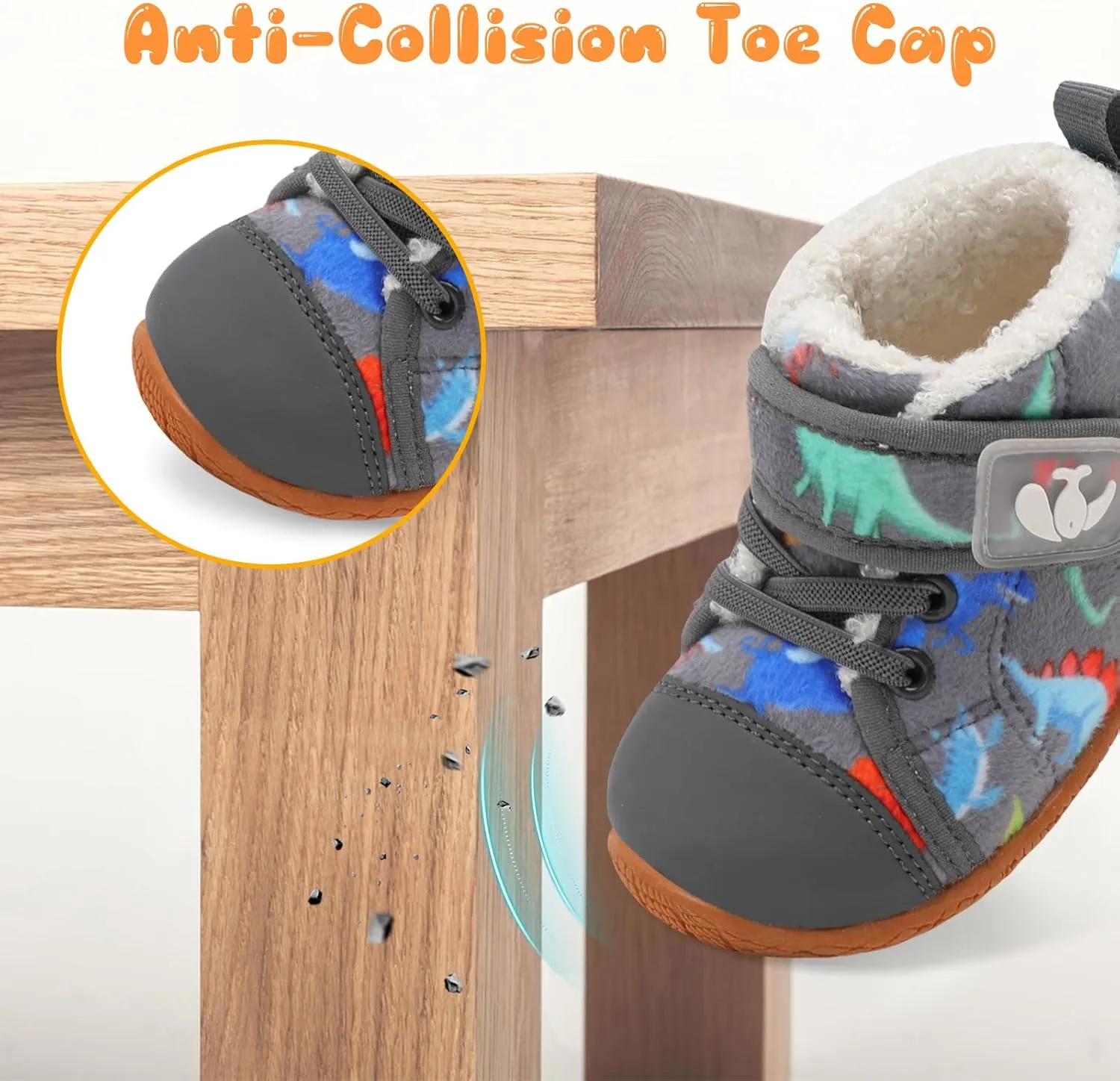 FEETCITY Baby Boots Boys Girls Infant Slippers Cozy Fleece Boots First Walking Shoes Warm Socks Newborn Crib Shoes
