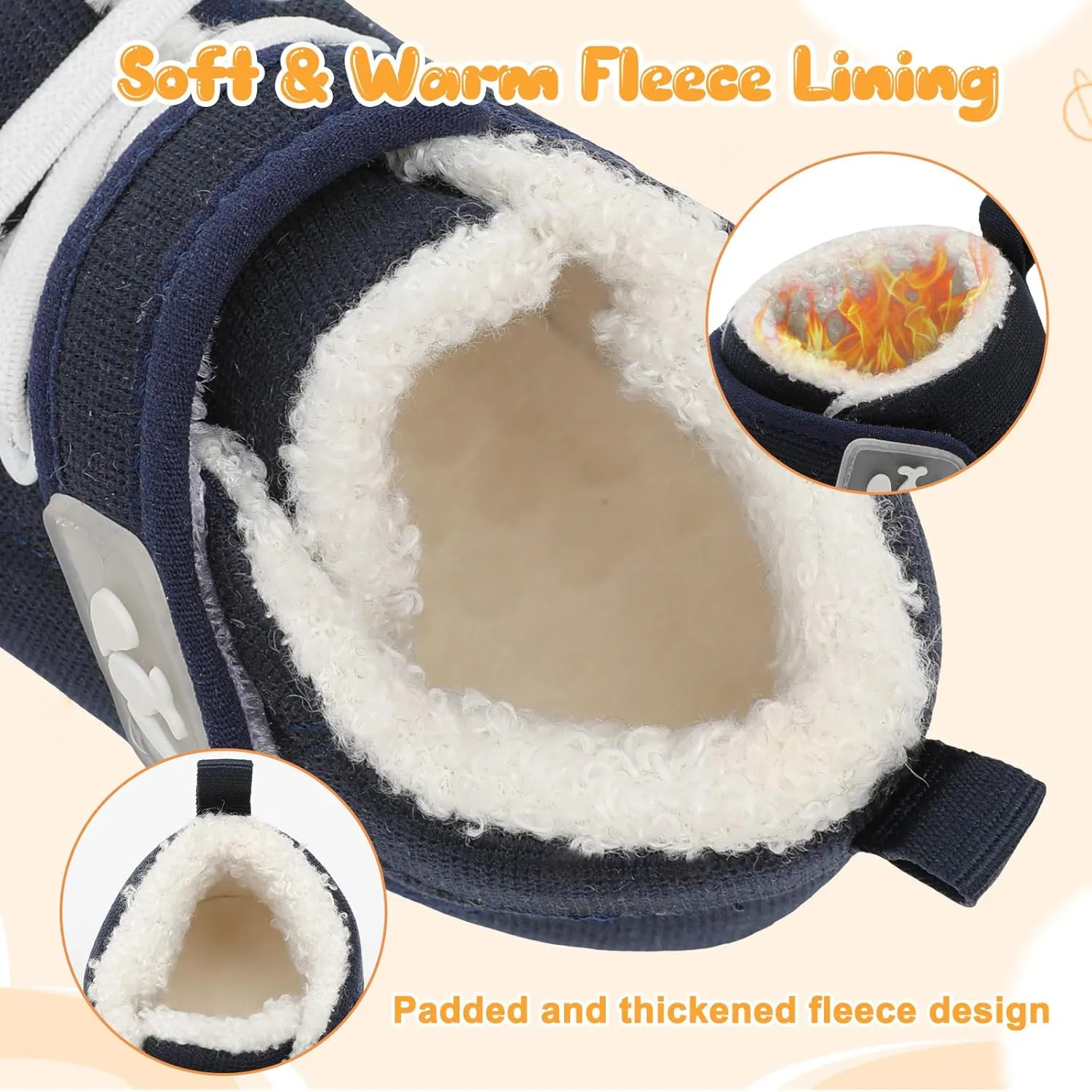 FEETCITY Baby Boots Boys Girls Infant Slippers Cozy Fleece Boots First Walking Shoes Warm Socks Newborn Crib Shoes