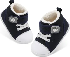 FEETCITY Baby Boots Boys Girls Infant Slippers Cozy Fleece Boots First Walking Shoes Warm Socks Newborn Crib Shoes