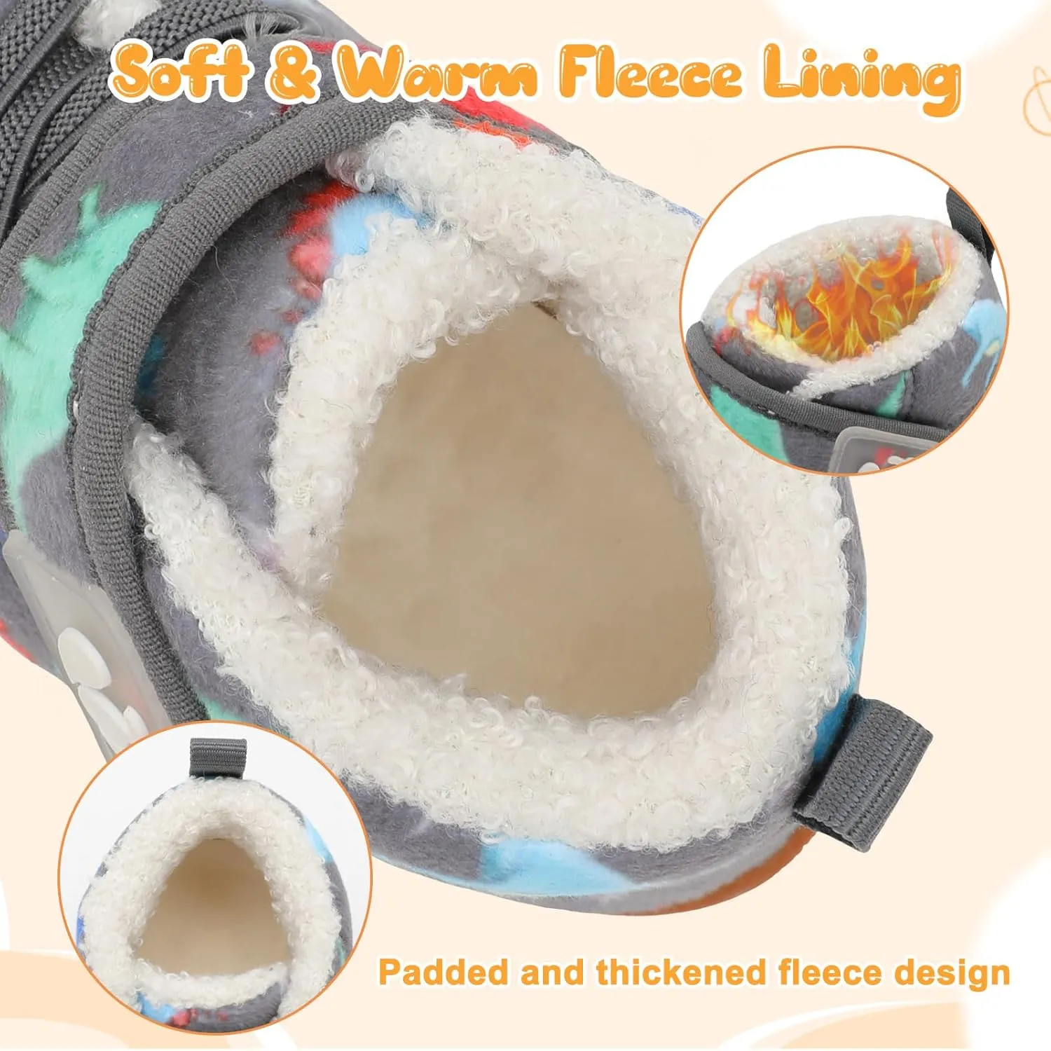 FEETCITY Baby Boots Boys Girls Infant Slippers Cozy Fleece Boots First Walking Shoes Warm Socks Newborn Crib Shoes