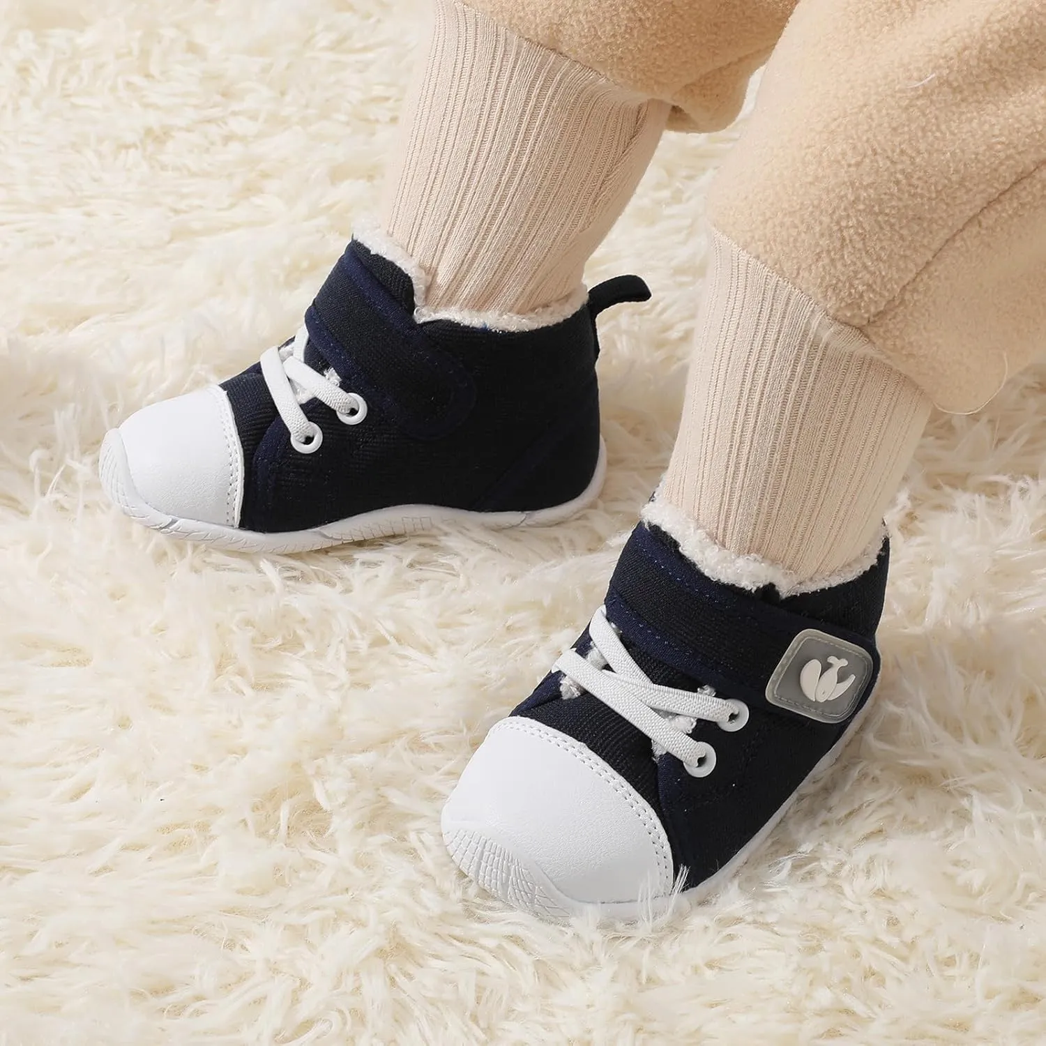 FEETCITY Baby Boots Boys Girls Infant Slippers Cozy Fleece Boots First Walking Shoes Warm Socks Newborn Crib Shoes