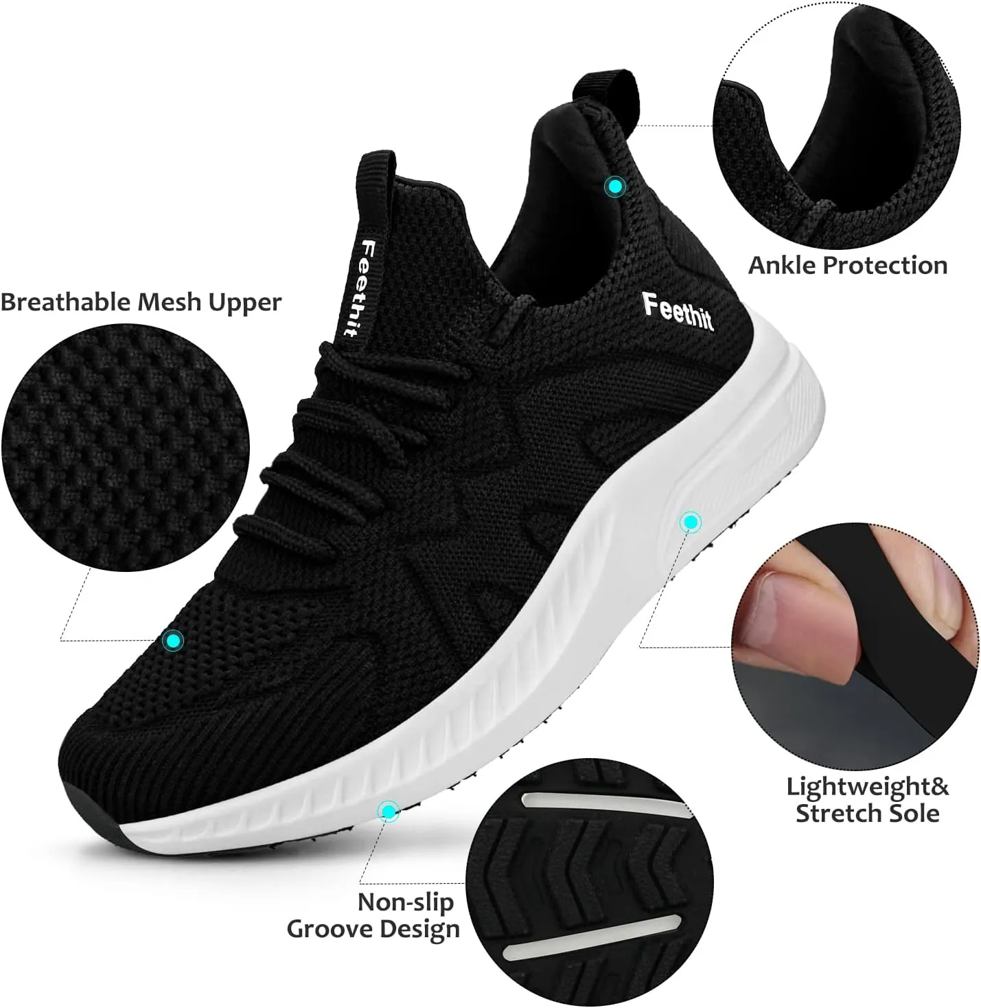 Feethit Women's Running Shoes Lightweight Breathable Walking Sneakers Non-Slip Tennis Gym Workout Athletic Shoes