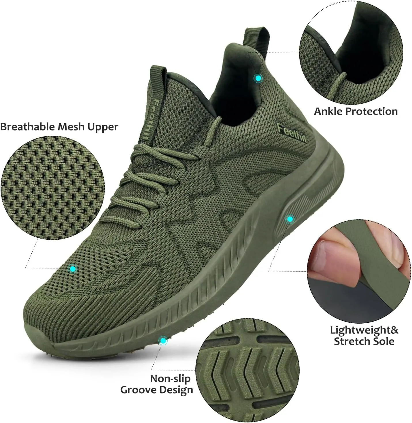 Feethit Women's Running Shoes Lightweight Breathable Walking Sneakers Non-Slip Tennis Gym Workout Athletic Shoes