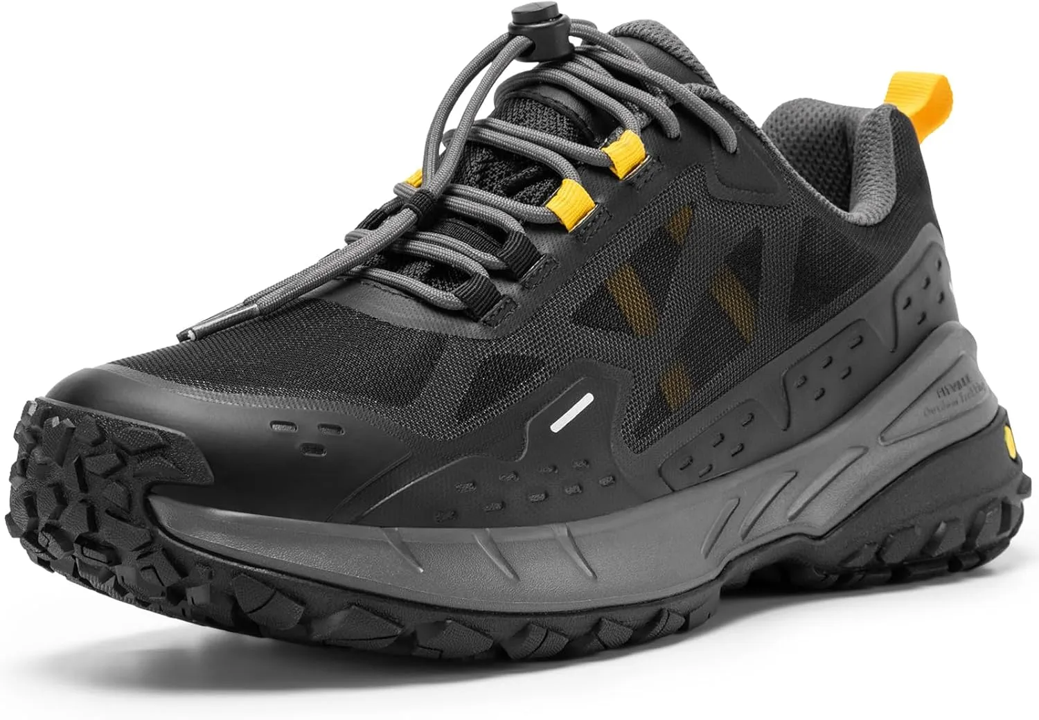 FitVille Men Waterproof Hiking Shoes Extra Wide Walking Shoes Slip-Resistant Trekking Trainers All-Terrain Quick Lace Sneakers for Travel, Camping, Running