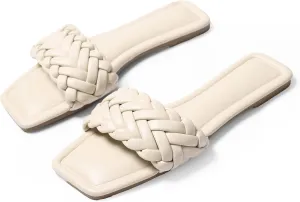 Flat Womens Sandals Flat Slide Sandals Women Black Brown White Sandals Size 6-11