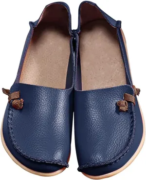 Flats Shoes Women Dressy Comfortable Work Driving Ballet Loafers Shoes Wide Width Lightweight Soft Leather Slip On Orthopedic Moccasins Cute Walking Flats