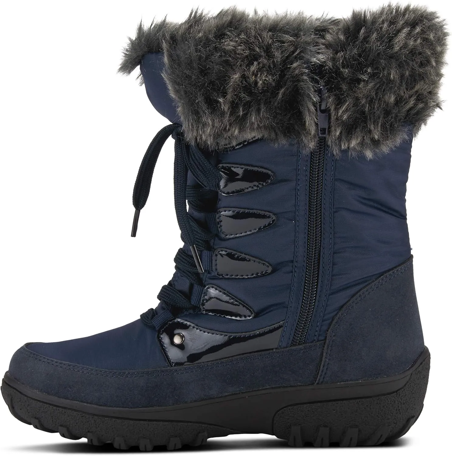 Flexus Spring Step Stormy Boots for Women - Waterproof Women's Snow Boots With Adjustable Lace and Zippers - Faux Fur Winter Boots for Outdoor