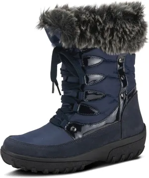 Flexus Spring Step Stormy Boots for Women - Waterproof Women's Snow Boots With Adjustable Lace and Zippers - Faux Fur Winter Boots for Outdoor