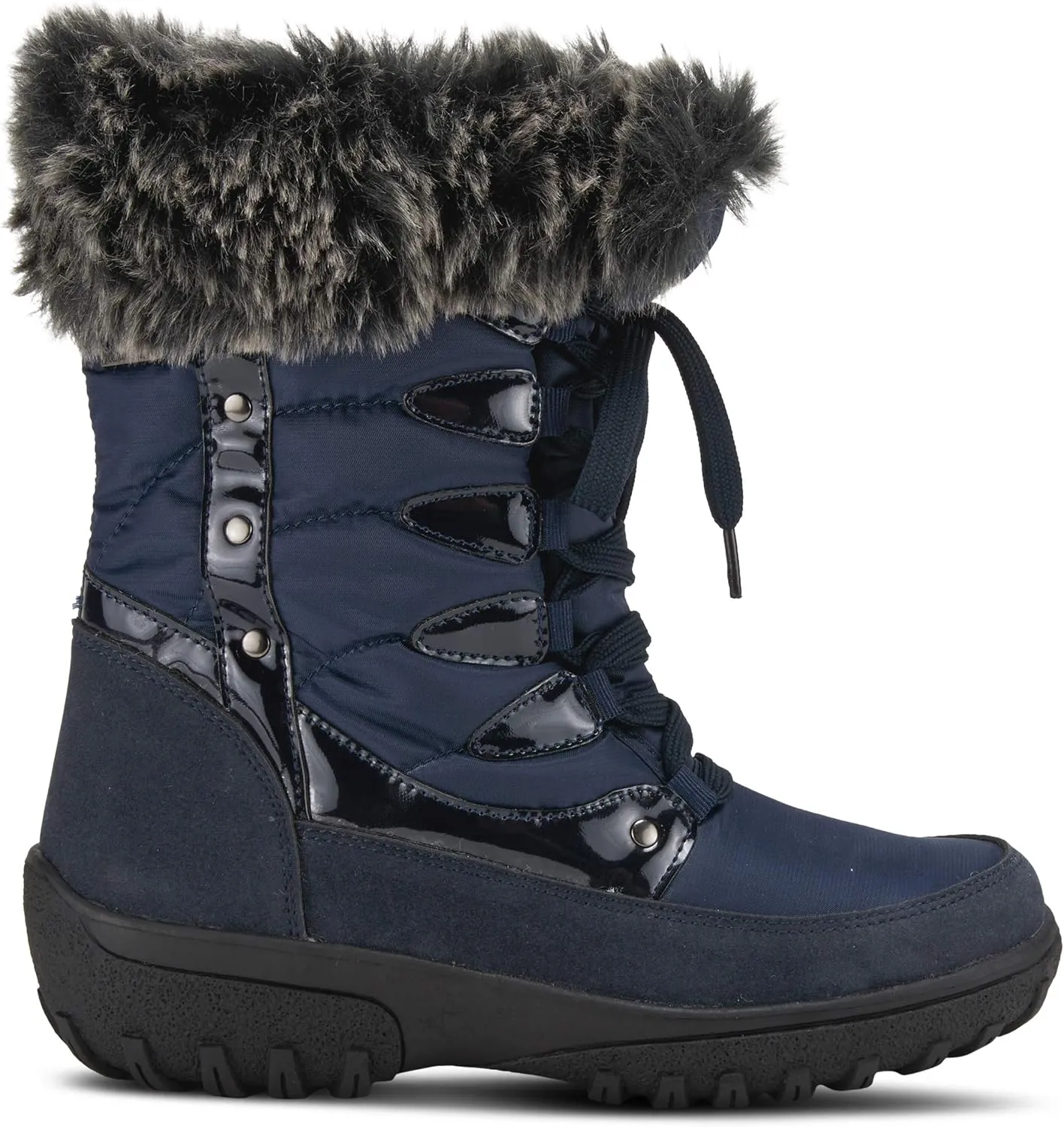Flexus Spring Step Stormy Boots for Women - Waterproof Women's Snow Boots With Adjustable Lace and Zippers - Faux Fur Winter Boots for Outdoor