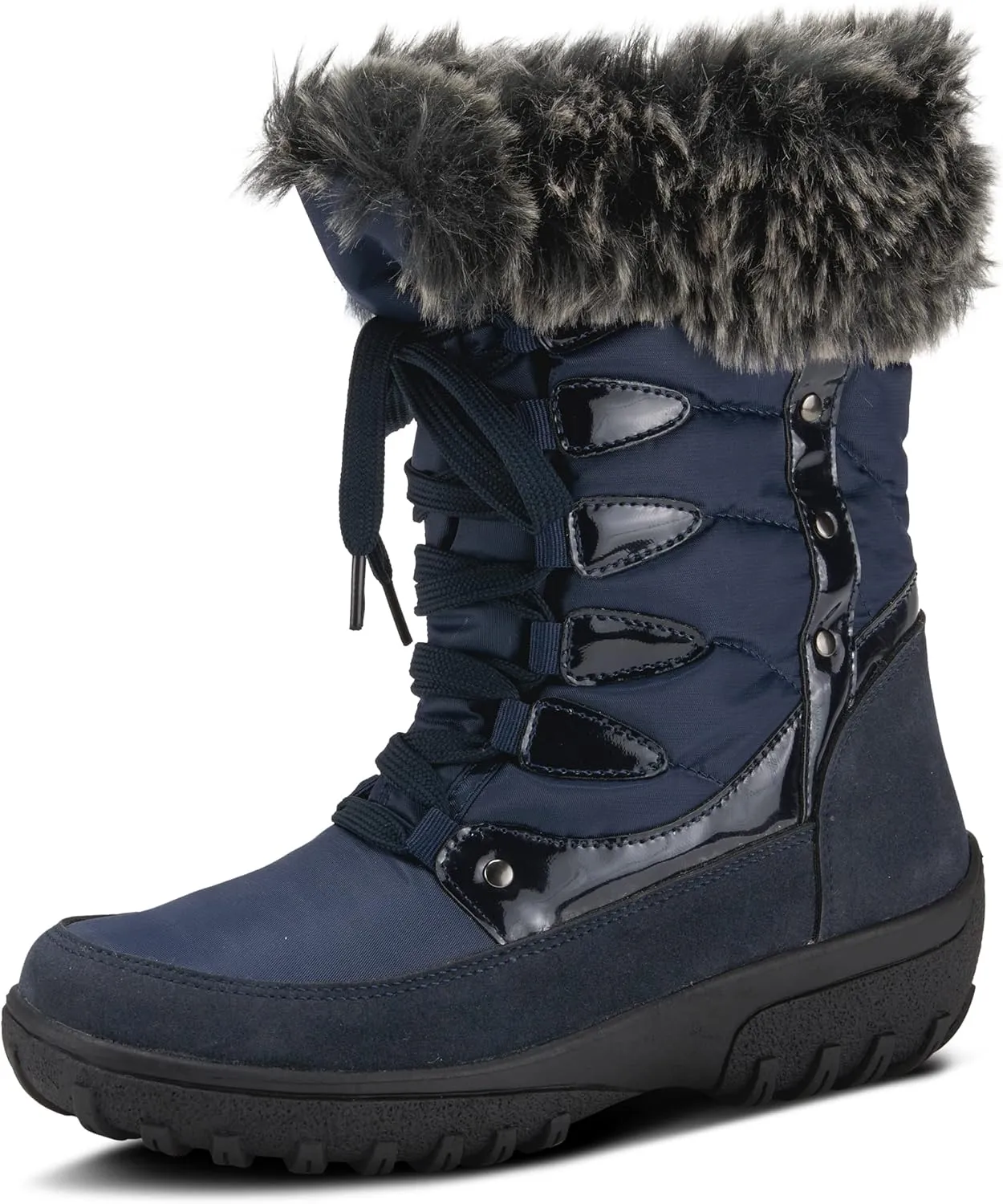 Flexus Spring Step Stormy Boots for Women - Waterproof Women's Snow Boots With Adjustable Lace and Zippers - Faux Fur Winter Boots for Outdoor