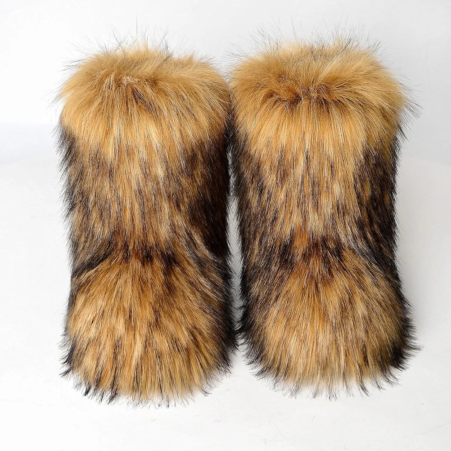 Fluffy Faux Fur Boots for Women Mid-Calf Furry Snow Boots