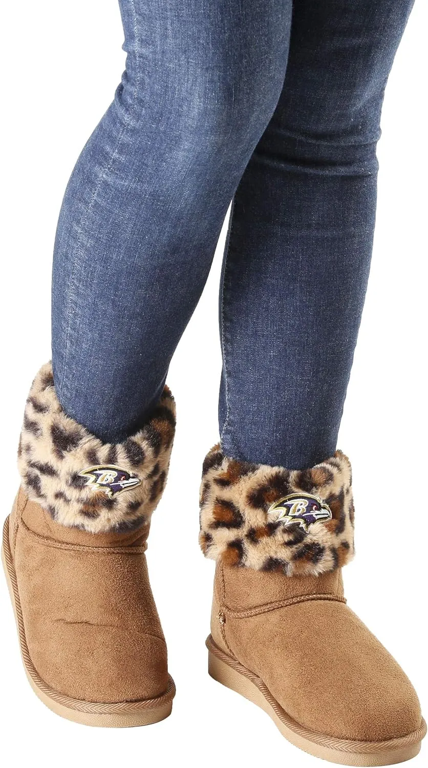 FOCO Womens NFL Team Logo Cheetah Boots