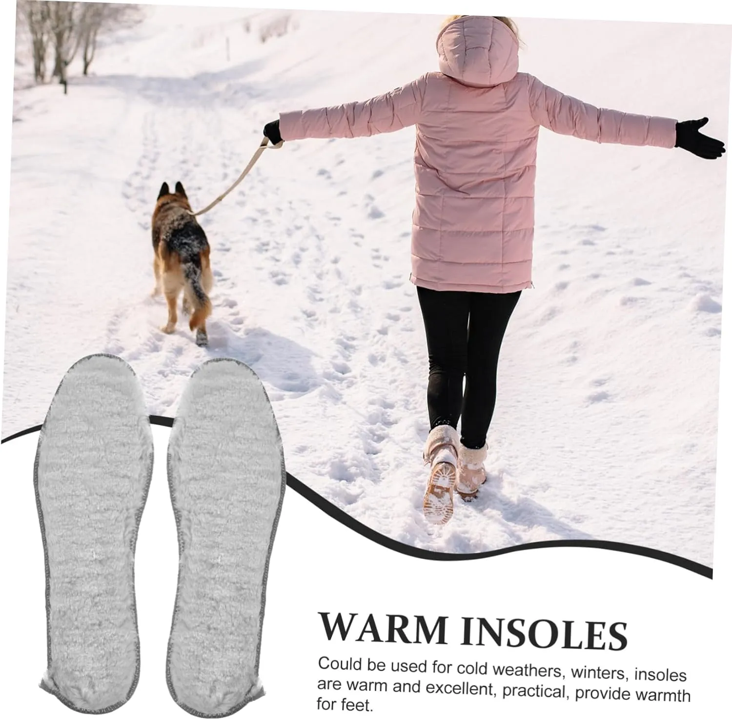 FRCOLOR 4 Pairs Winter Thermal Insoles for Cold Weather Footwear Thickened Plush Shoe Inserts Ergonomic Design Boot Liners for Ski Boots Present for Men and Women