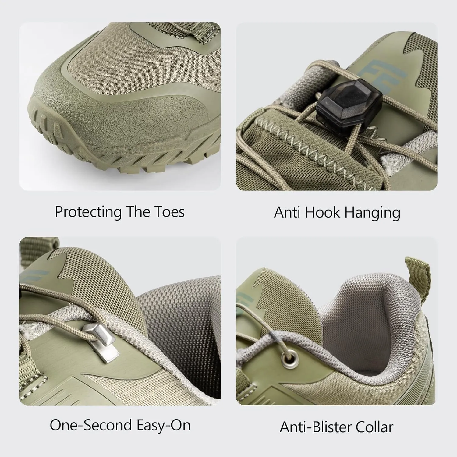 FREE SOLDIER Men's Trail Running Hiking Tactical Shoes - Breathable Lightweight Non-Slip Outdoor Sneakers for Walking Gym Backpacking Athletic Shoes