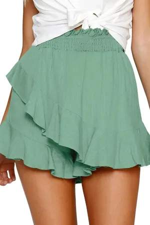 FRTROIN Skorts Skirts for Women Fashion Mini Wrap Skirt Flowy Linen Cotton High Waisted Shorts for Summer