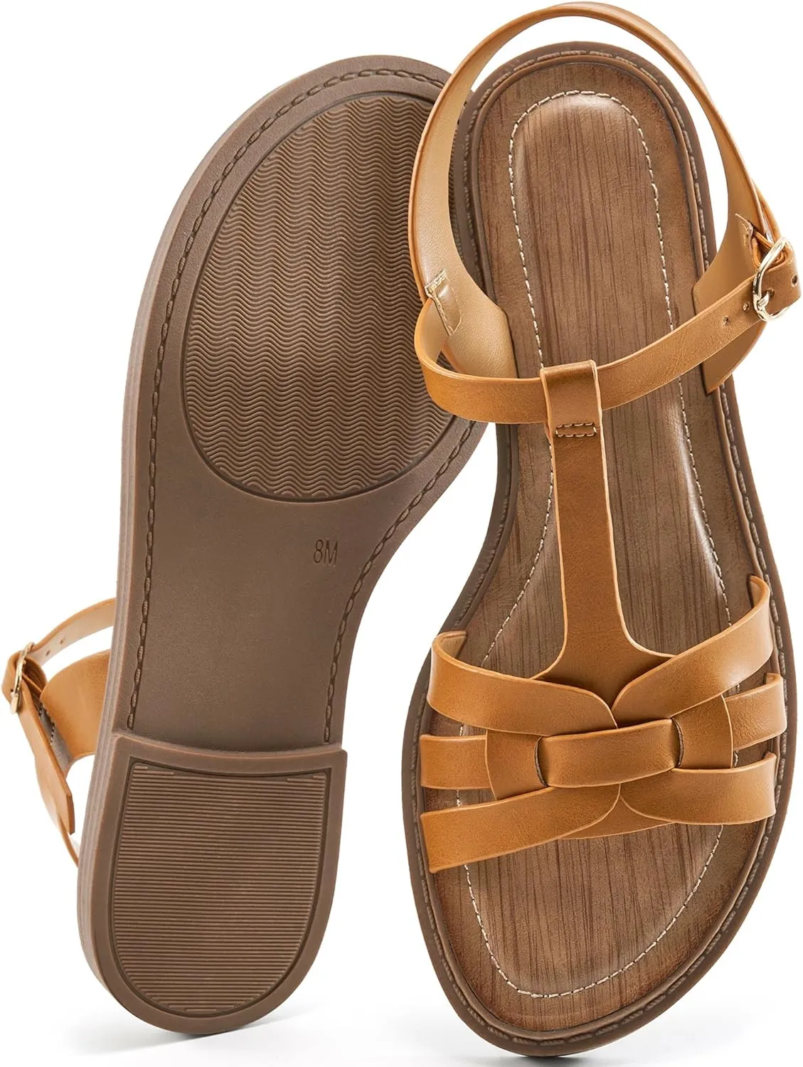 FUDYNMALC Women's Flat Sandals Dressy: Summer Gladiator Dress Sandals 2025 Comfortable Slip On Walking Beach Footwear Slingback