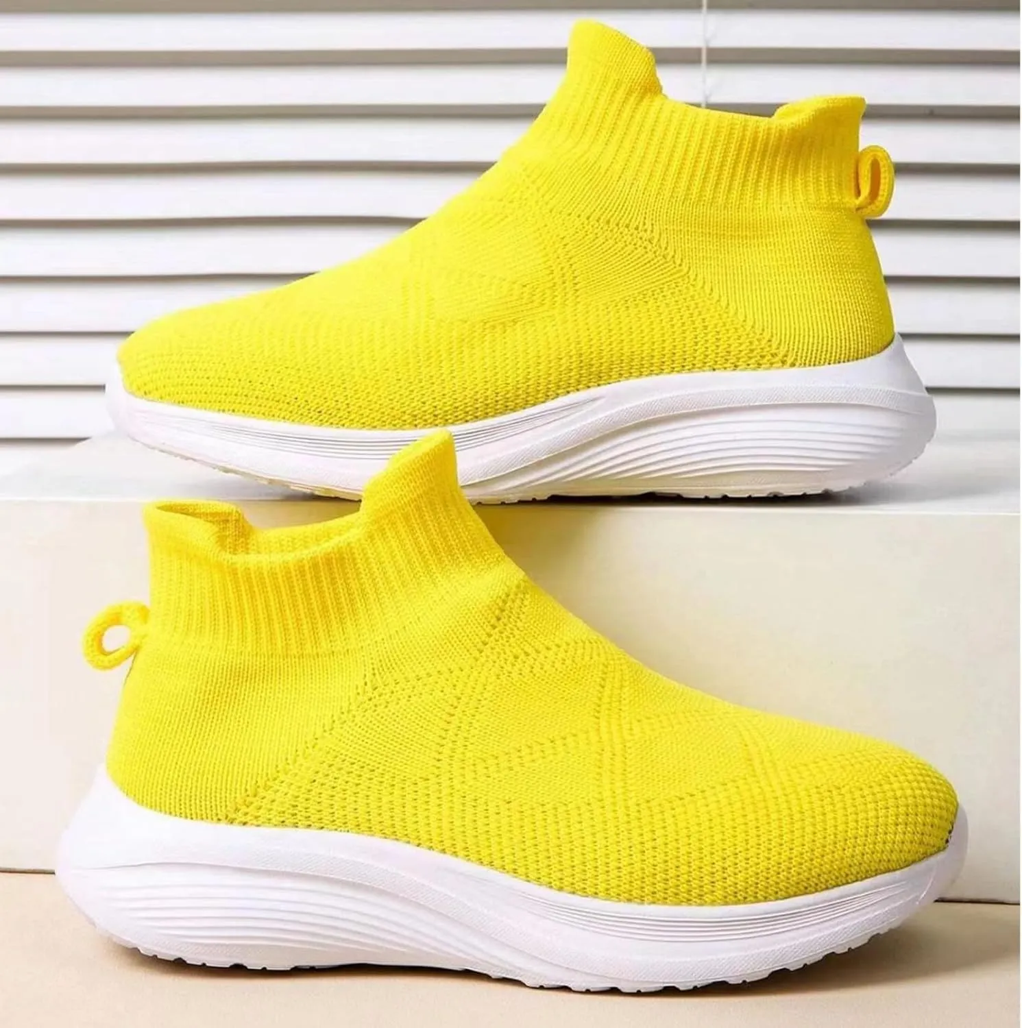 FUNCOS Kids Knit Sock Sneakers | Machine Washable Non-Slip Shoes for School & Tennis | Lightweight Walking Play Shoes for Little Kid/Big Kid