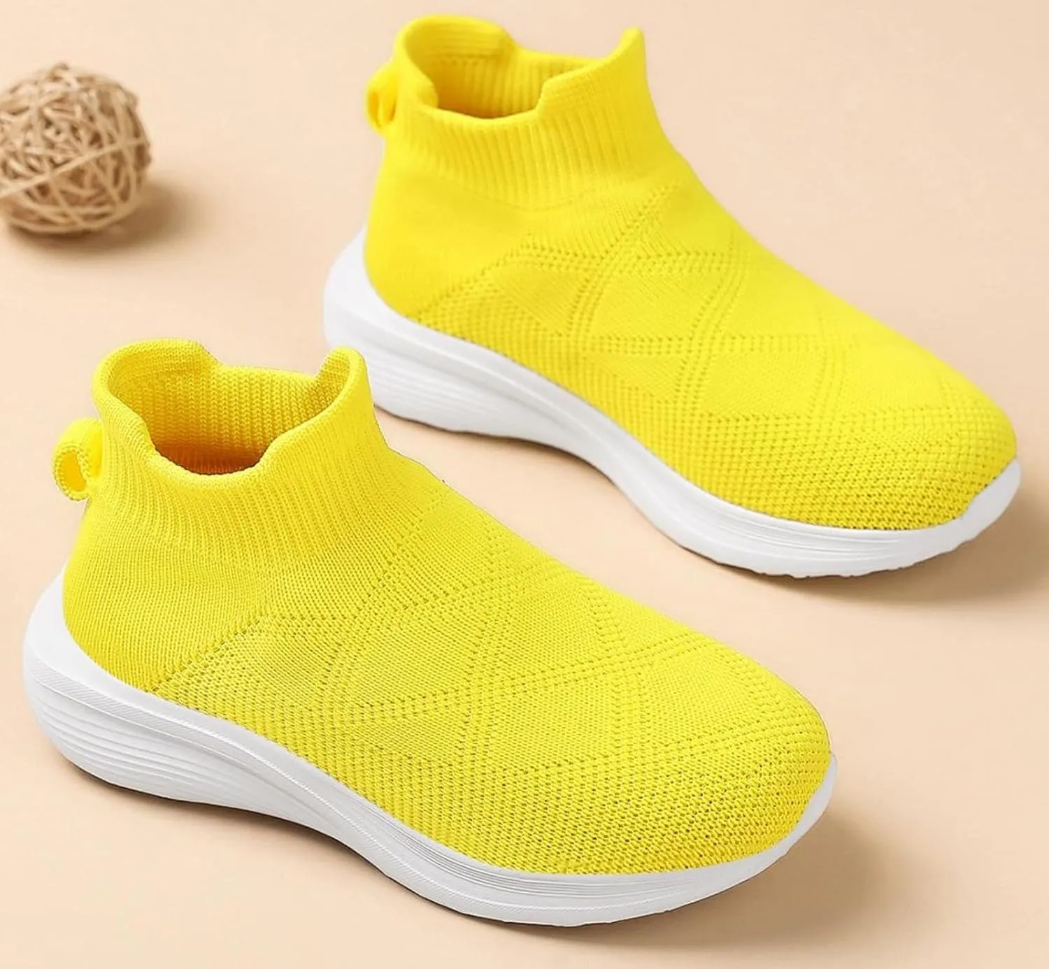 FUNCOS Kids Knit Sock Sneakers | Machine Washable Non-Slip Shoes for School & Tennis | Lightweight Walking Play Shoes for Little Kid/Big Kid