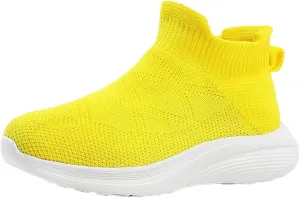FUNCOS Kids Knit Sock Sneakers | Machine Washable Non-Slip Shoes for School & Tennis | Lightweight Walking Play Shoes for Little Kid/Big Kid
