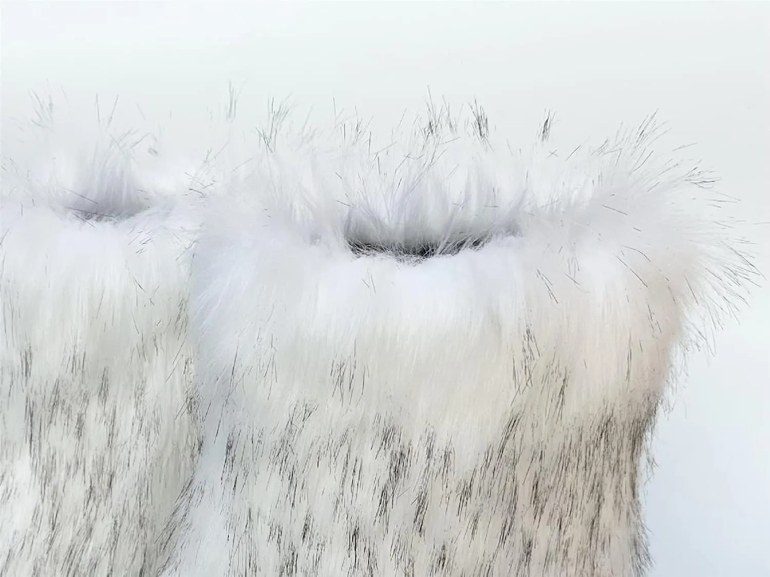 FUNCOS Women's Faux Fur Boots Mid-Calf Fuzzy Fluffy Winter Boots Rave Carnival Costume