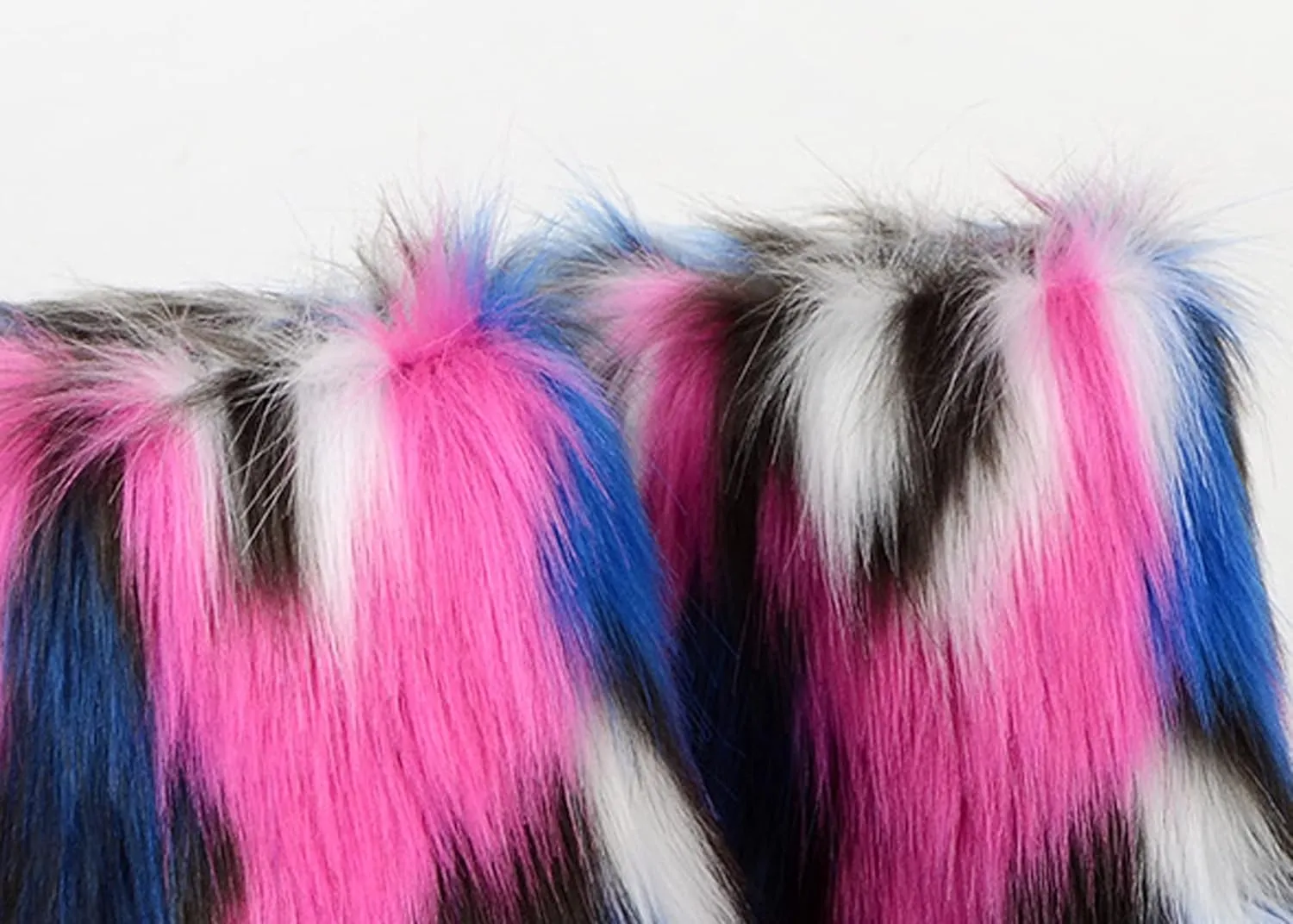FUNCOS Women's Faux Fur Boots Mid-Calf Winter Furry Fuzzy Rave Boots Cosplay Costume