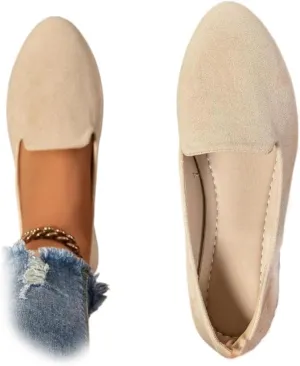 Geerta Women's Moccasins Plain Pattern Medium Width Pointed Toe Textile Flat Shoes, Casual Comfortable Slip on Shoes for Daily, Footwear Walking Shoes for Fall 2025