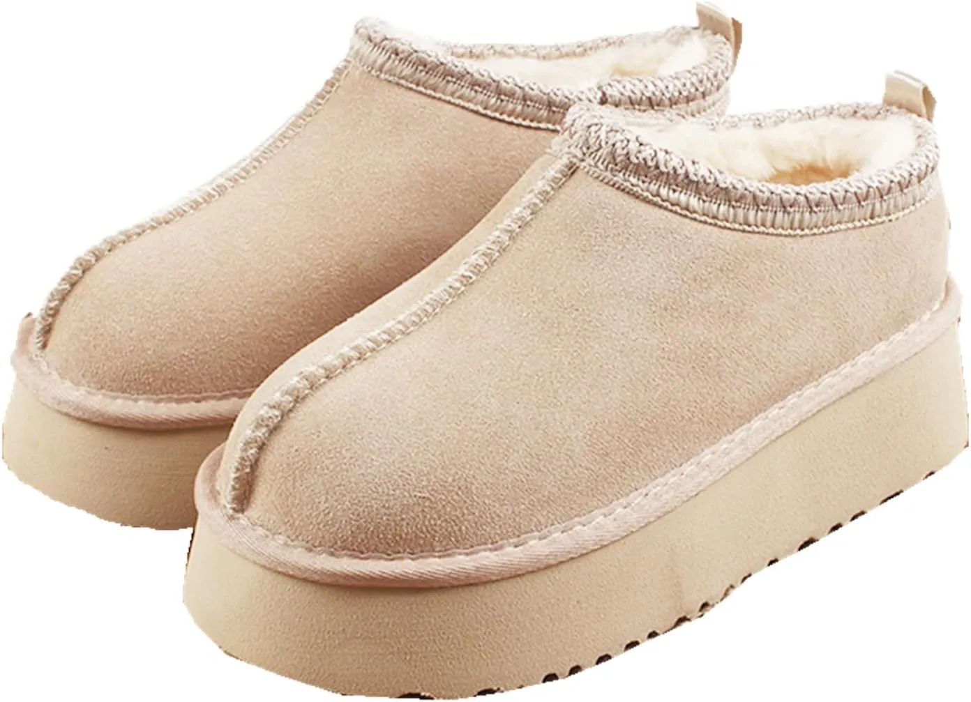 Gegefur Women's Snow Boots Platform Boot Fur Lined Slip On Short Boots