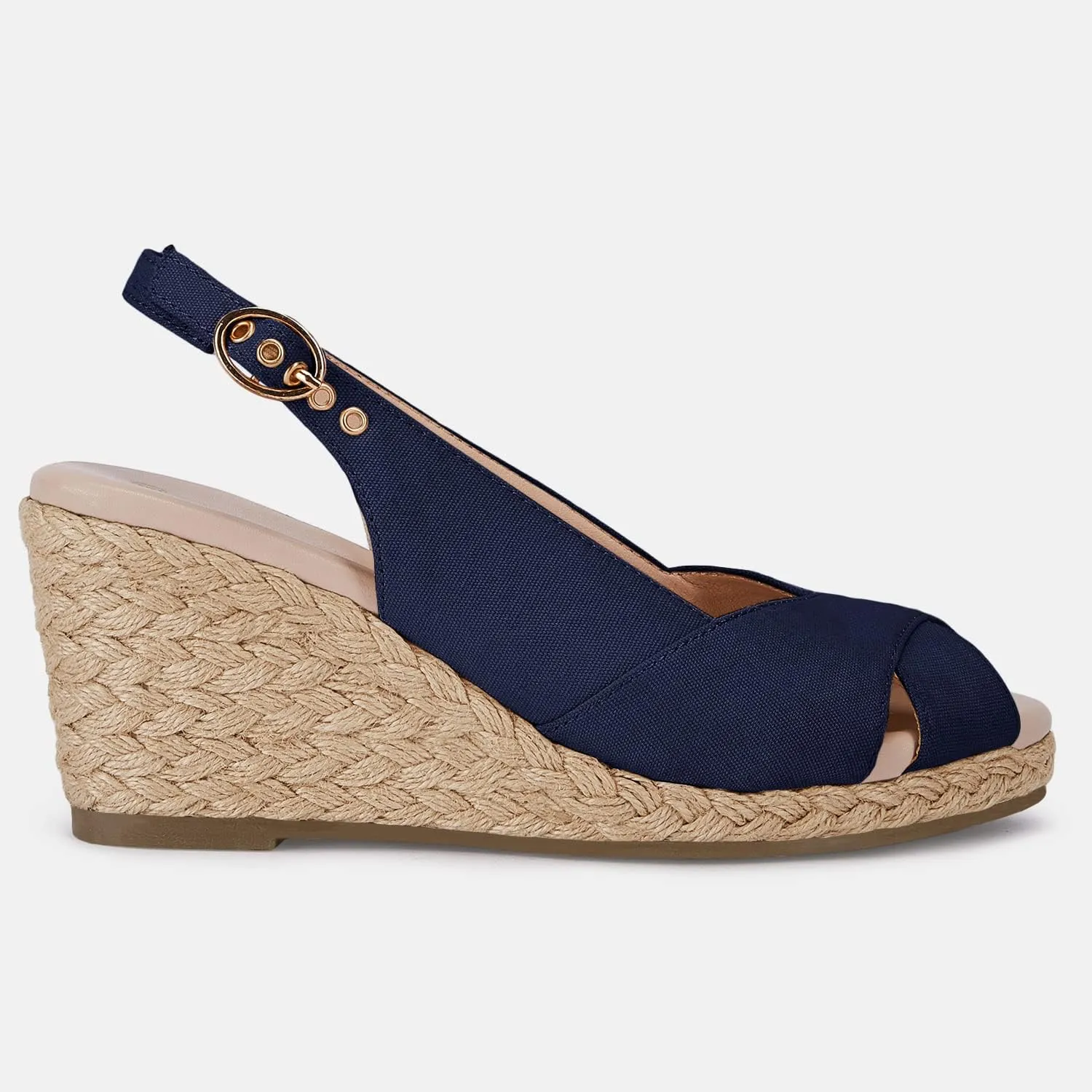 gihubafuil Women's Platform Wedges Sandals Open Toe Buckle Slingback Espadrilles Cross Band Slip-on High Heels