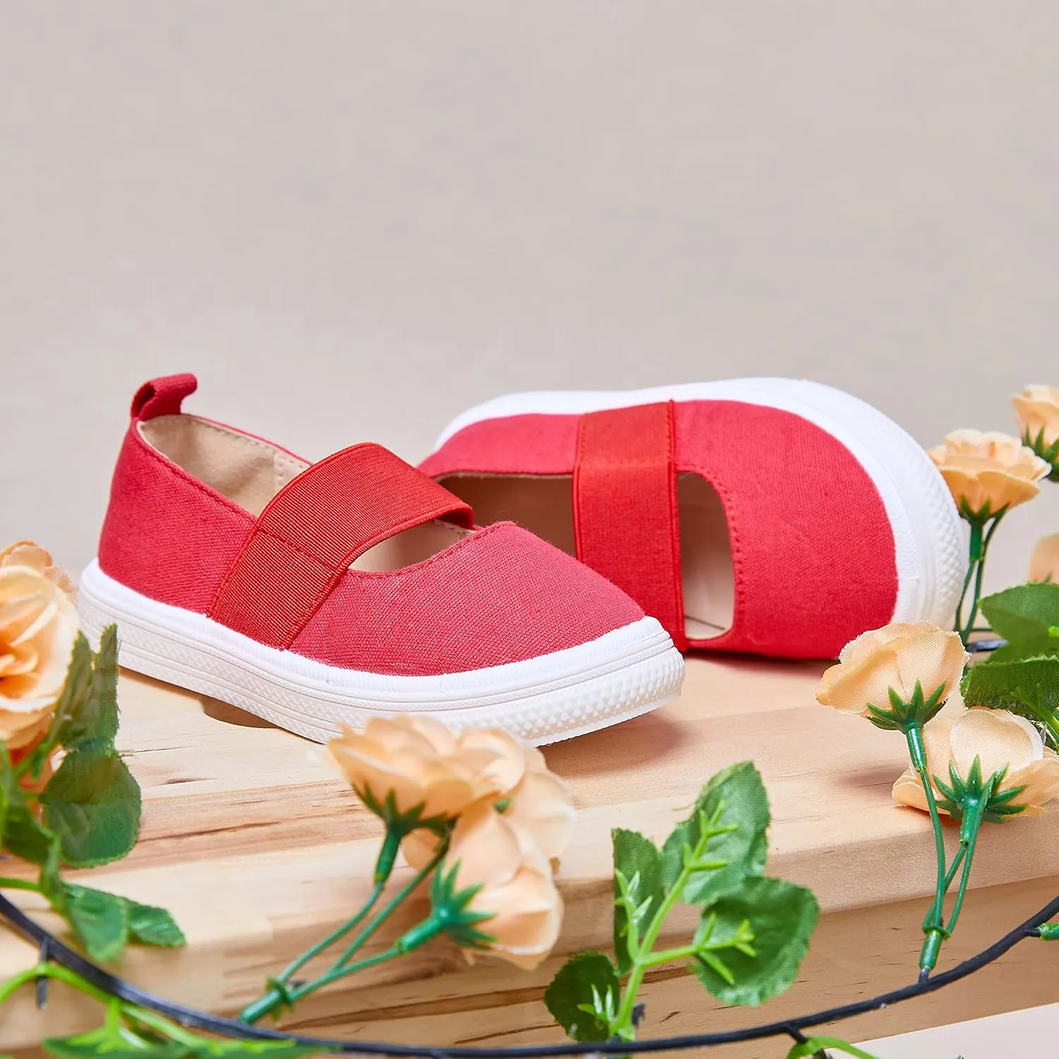 GINFIVE Toddler Girls Sneakers Little Girls Slip On Shoes School Sneakers Toddler