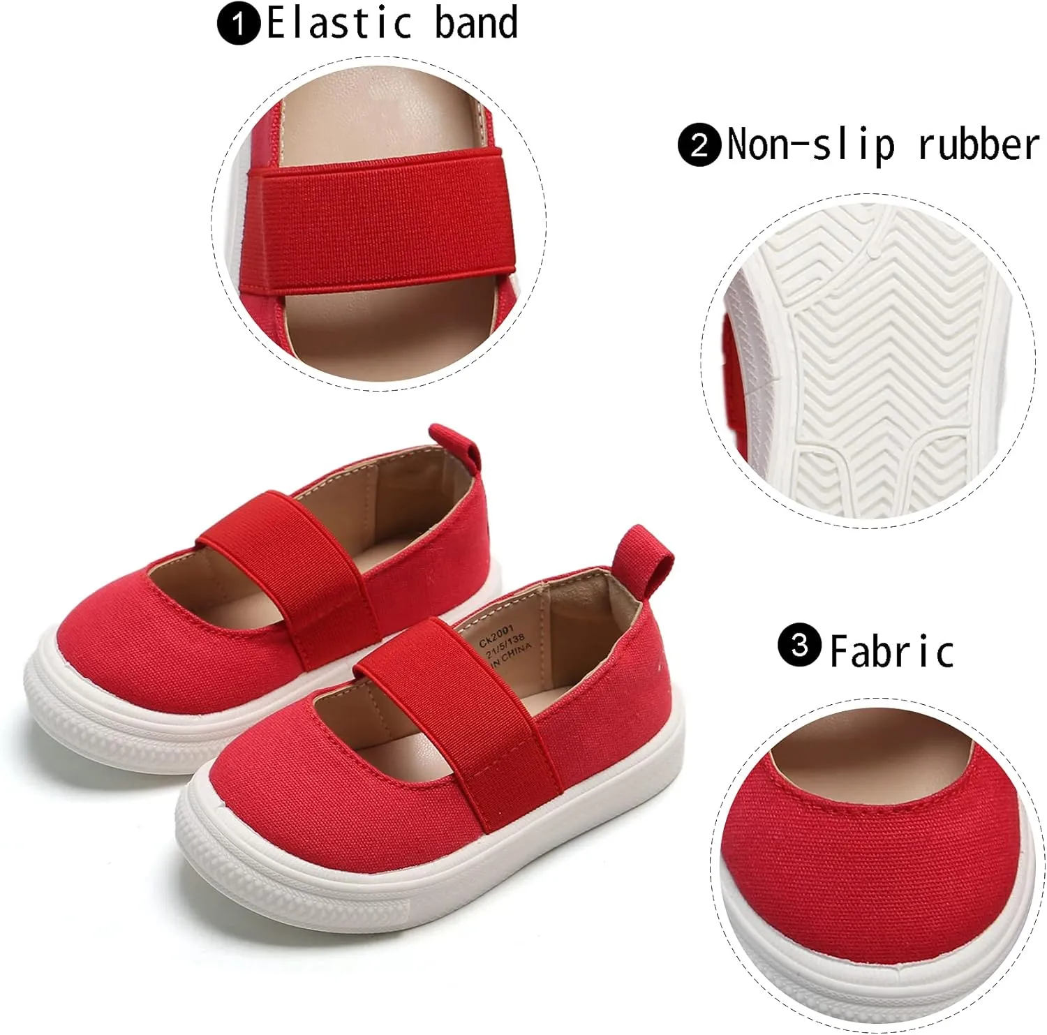 GINFIVE Toddler Girls Sneakers Little Girls Slip On Shoes School Sneakers Toddler