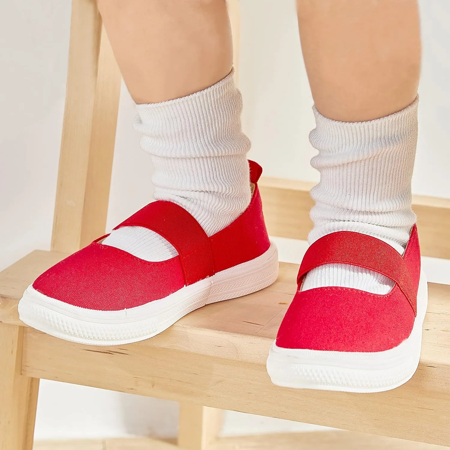 GINFIVE Toddler Girls Sneakers Little Girls Slip On Shoes School Sneakers Toddler