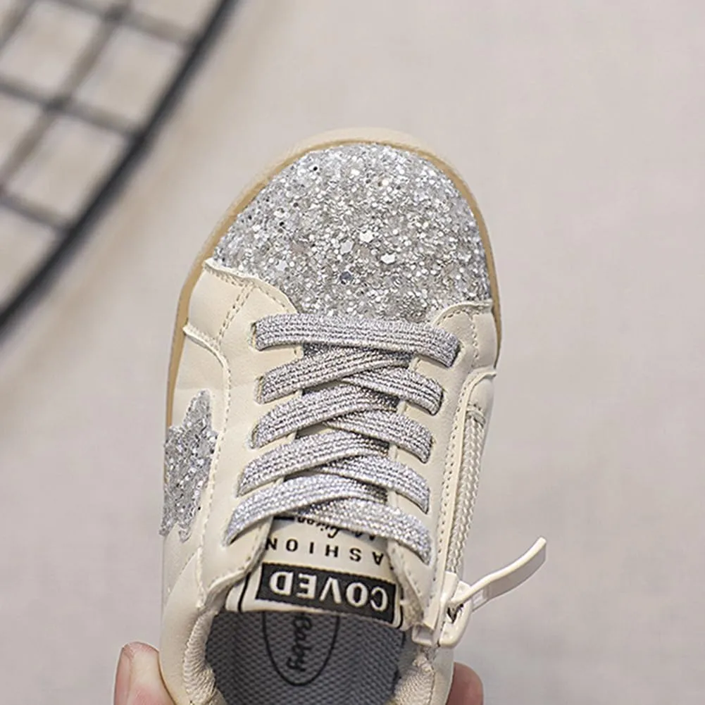 Girls Boys Glitter Star Toddler Sneakers Outdoor Sports Tennis Shoes