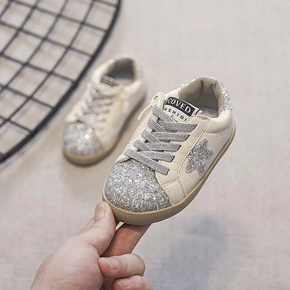 Girls Boys Glitter Star Toddler Sneakers Outdoor Sports Tennis Shoes