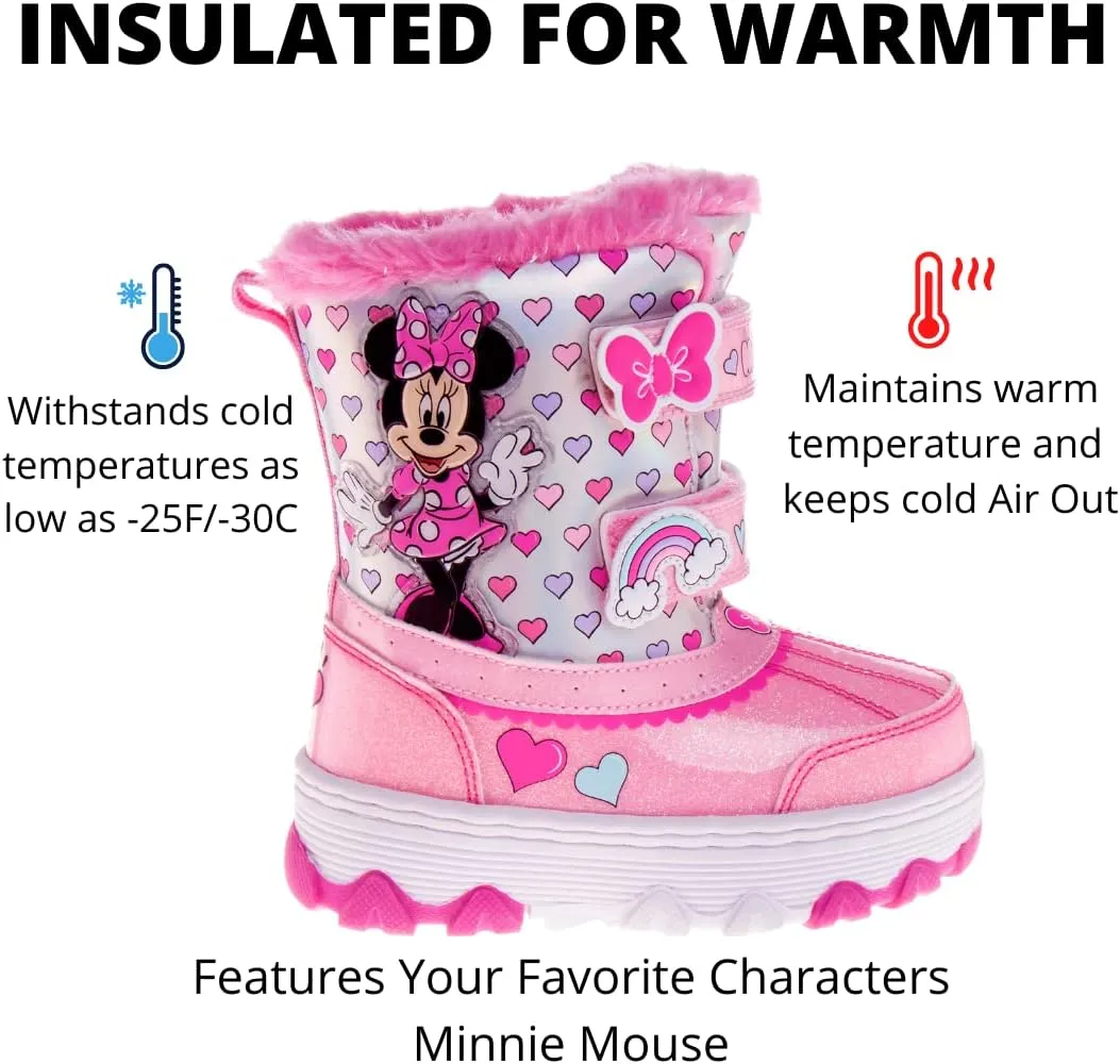 Girls Cartoon Character Boots, Water Resistant Snow Boots (Toddler/Little Kid)