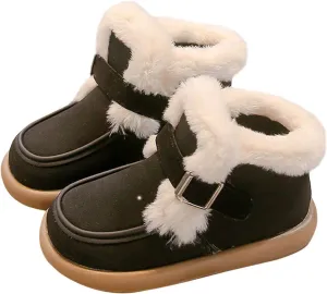 Girls Platform Snow Boots Winter Boots F𝐮r Snow Boots Ankle Booties Fuzzy Warm Boots For Toddler Kids Slip On Boots