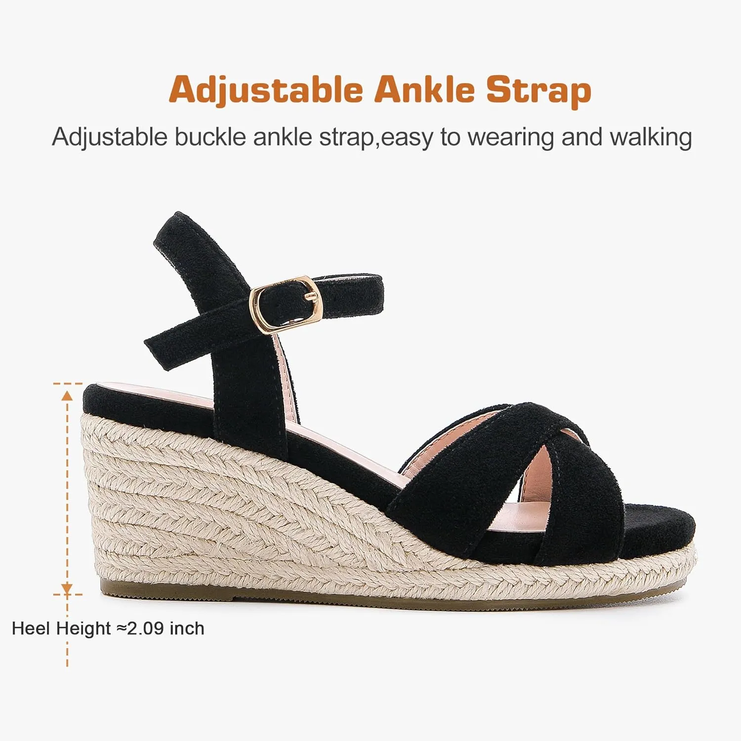 Girls Wedge Sandals Espadrilles Flatform Open Toe Dressy Girls Heels Summer Shoes Little Big Kid