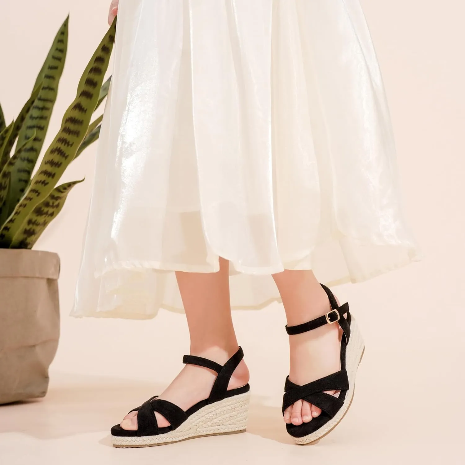 Girls Wedge Sandals Espadrilles Flatform Open Toe Dressy Girls Heels Summer Shoes Little Big Kid