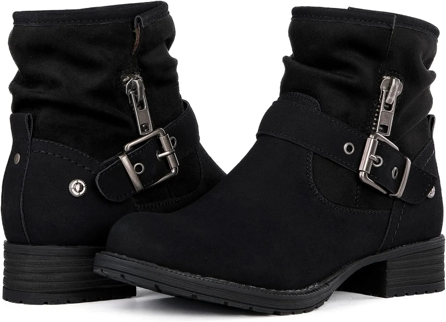 GLOBALWIN Women's Ankle Boots for Women Booties for Women Low Heel