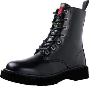 GLOBALWIN Women's Combat Boots Lace Up Boots For Women Ankle Booties For Women Low Heel