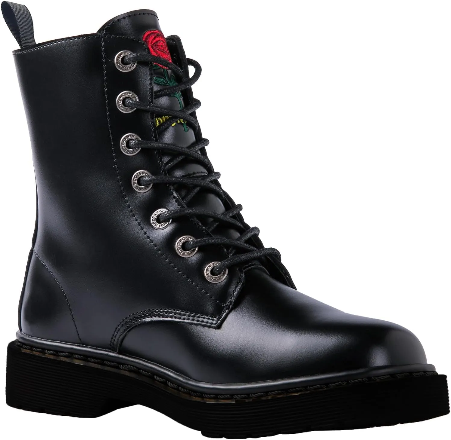 GLOBALWIN Women's Combat Boots Lace Up Boots For Women Ankle Booties For Women Low Heel