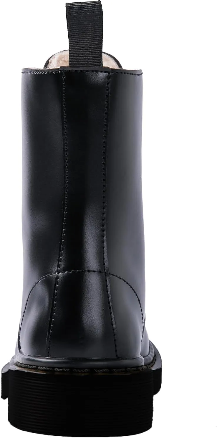 GLOBALWIN Women's Combat Boots Lace Up Boots For Women Ankle Booties For Women Low Heel