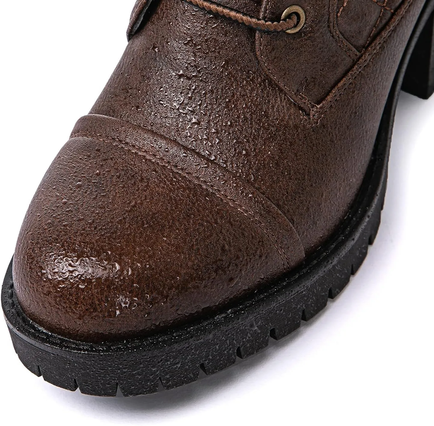 GLOBALWIN Women's Combat Boots Lace Up Comfortable Ankle Booties For Women Low Heel