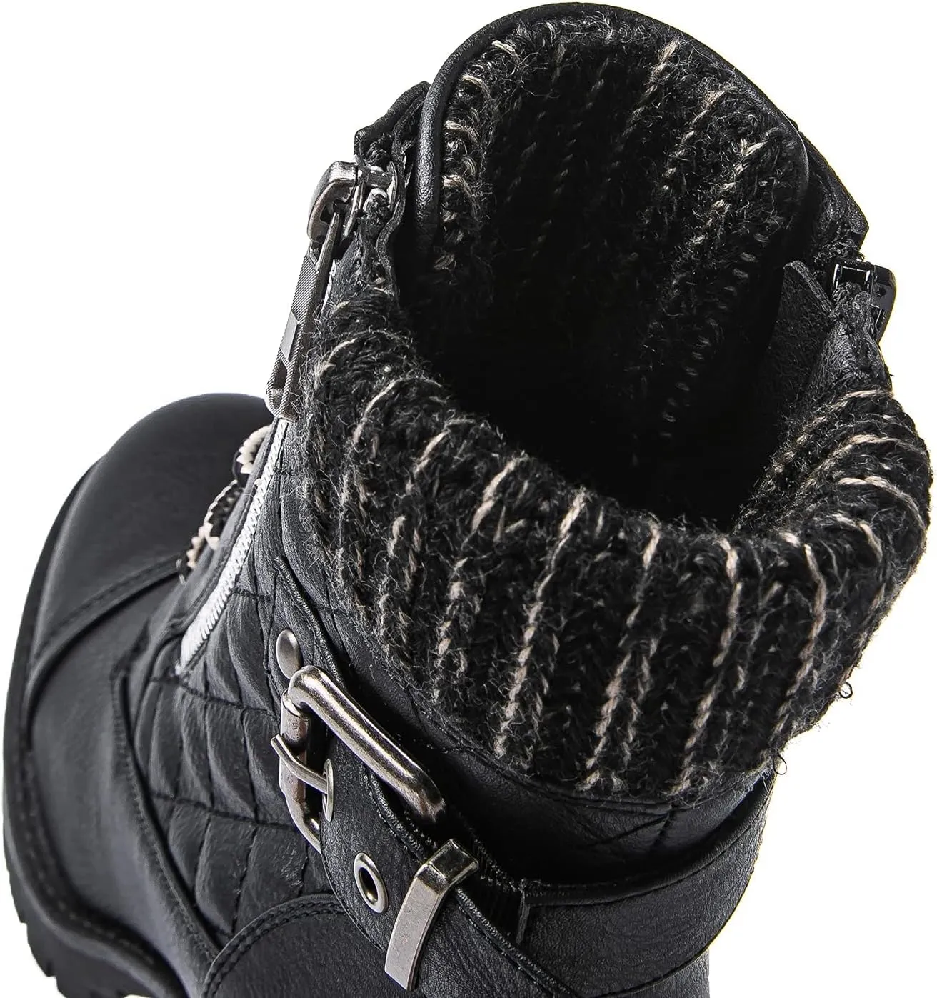 GLOBALWIN Women's Combat Boots Lace Up Comfortable Ankle Booties For Women Low Heel